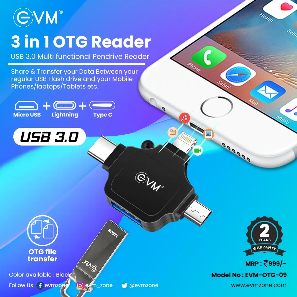 EVM 3 in 1 OTG Reader 3.0 view 2